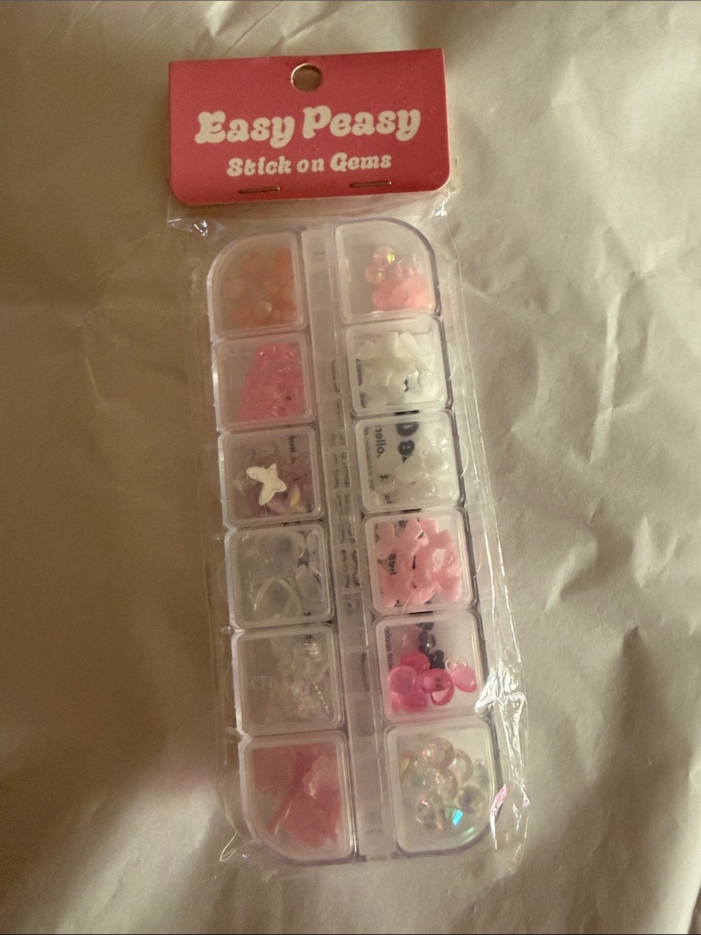 Urban Outfitters Pink and Clear Stick-On Gem Set